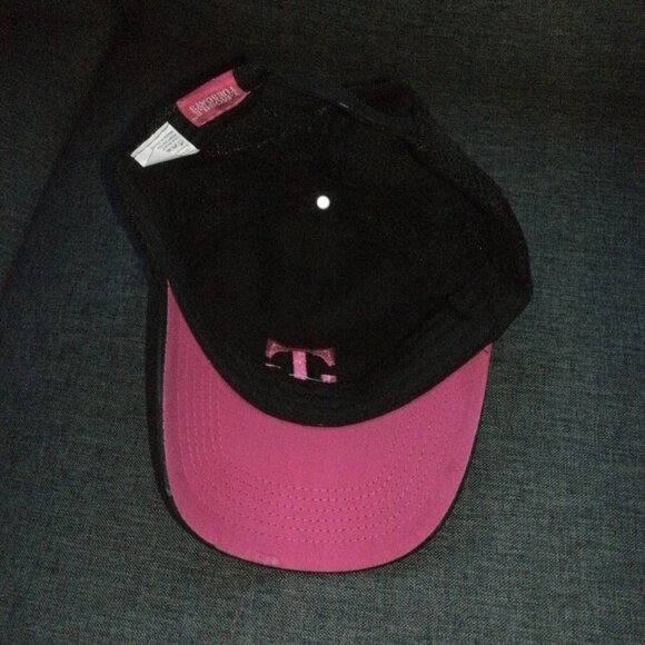 T MOBILE Tuesdays Black Pink Mesh Back Trucker Baseball Hat Cap Adjustable OS - Picture 3 of 3